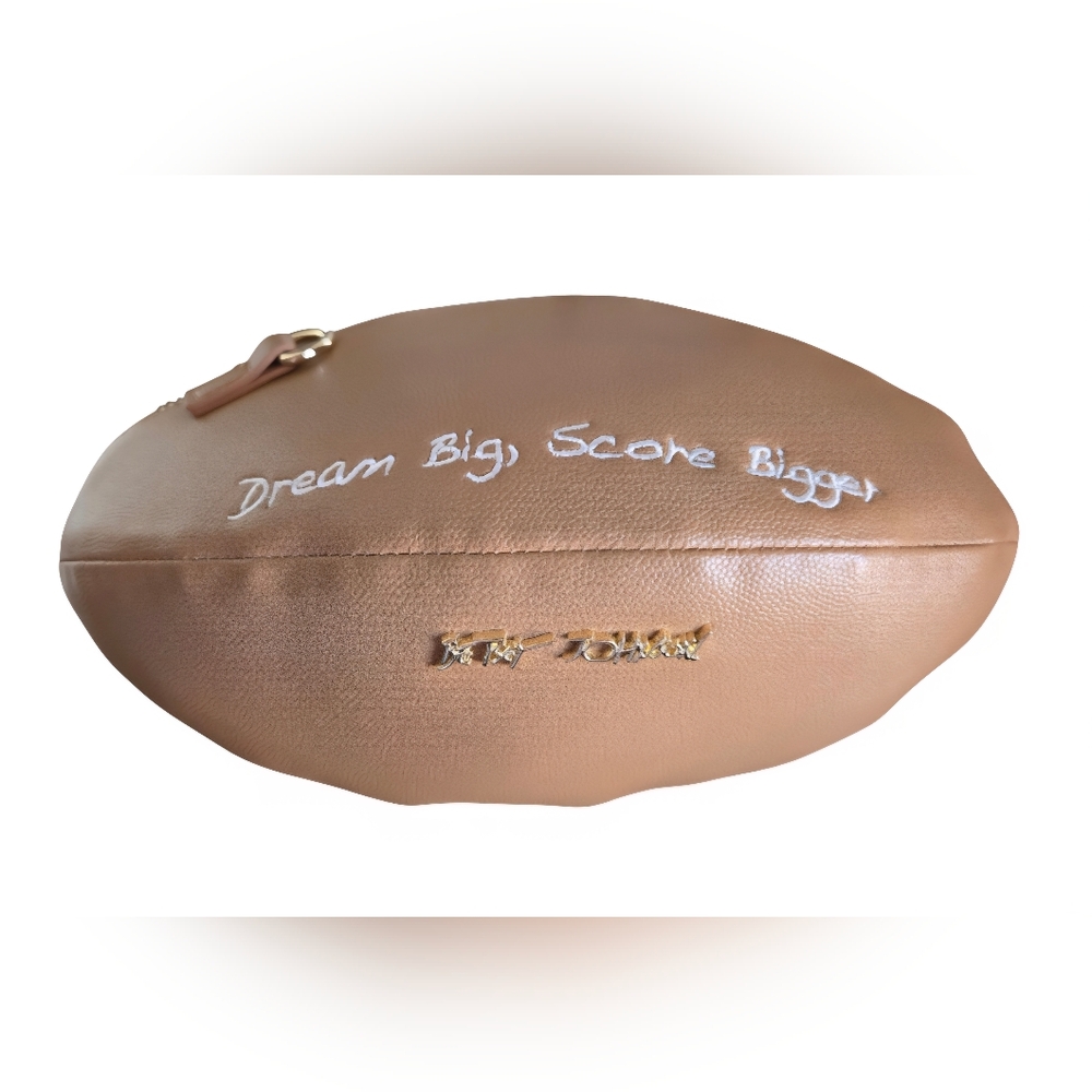 Betsey Johnson Tan and Pink Football Crossbody Bag - Picture 3 of 10